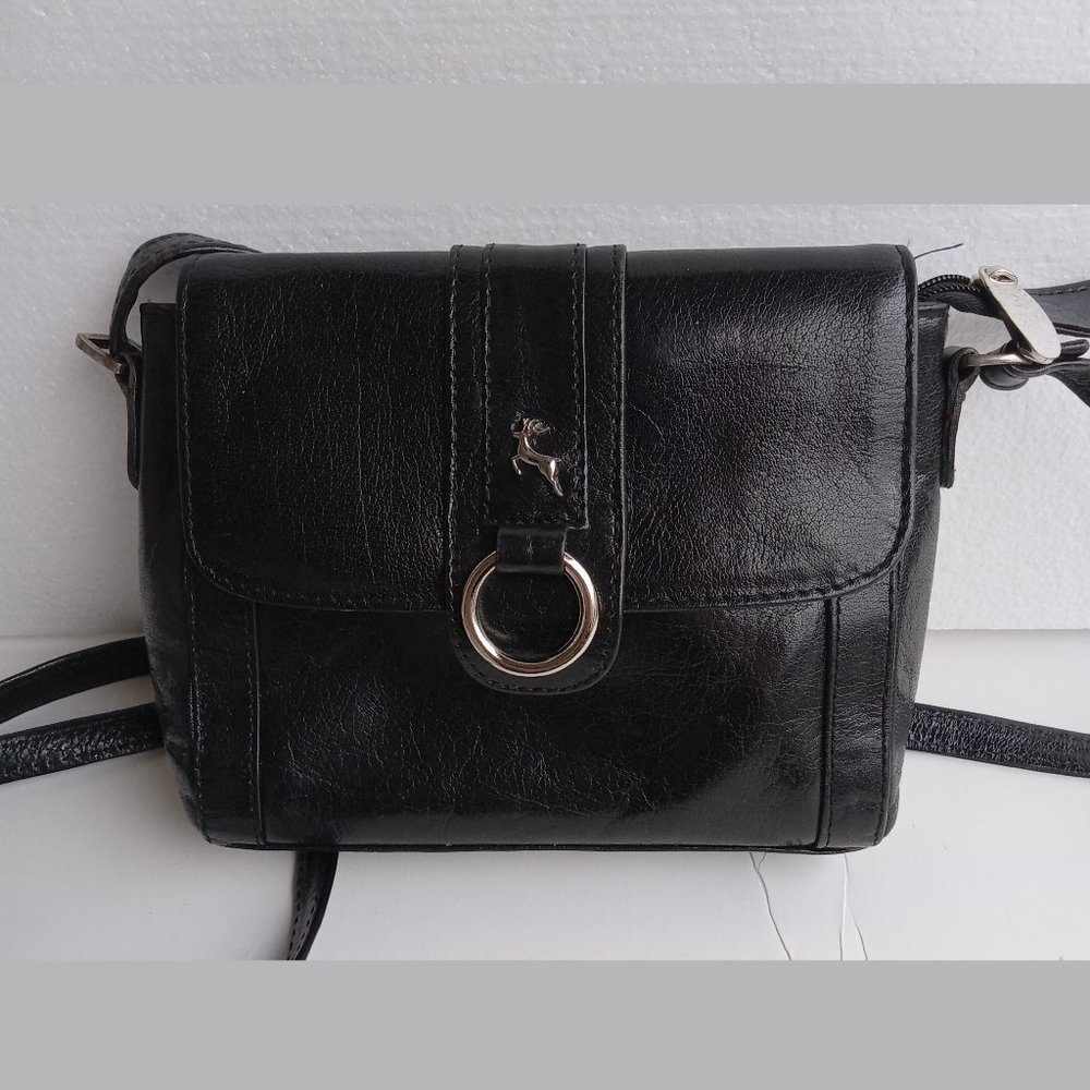 BLACK LEATHER ASHWOOD U.K. CROSSBODY